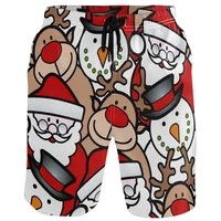 3D Christmas Tree Xmas Reindeer Printed Snowflake Santa Claus Short Pants y2k Board Shorts Summer Swimsuit Cool Surf Swim Trunks 1