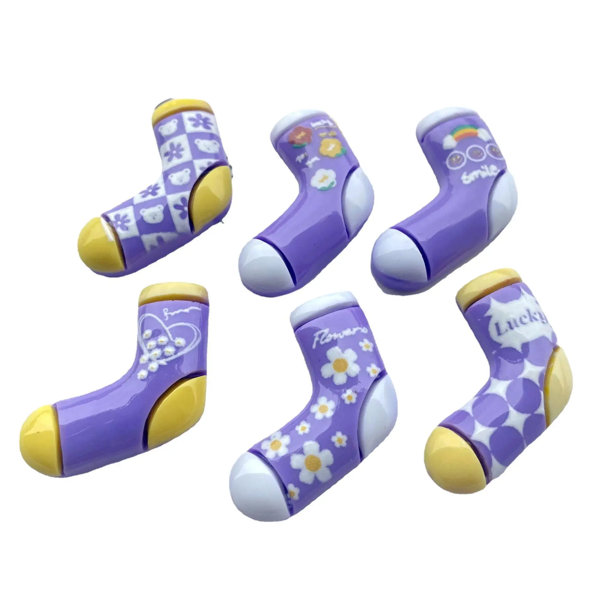 

100pcs/lot Resin flat back simulation purple socks 25mm Cabochon Scrapbook Embellishment DIY
