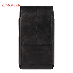 Universal PU Leather Mobile Phone Holster with Card Slots (Black 6.7 - 6.9inch)