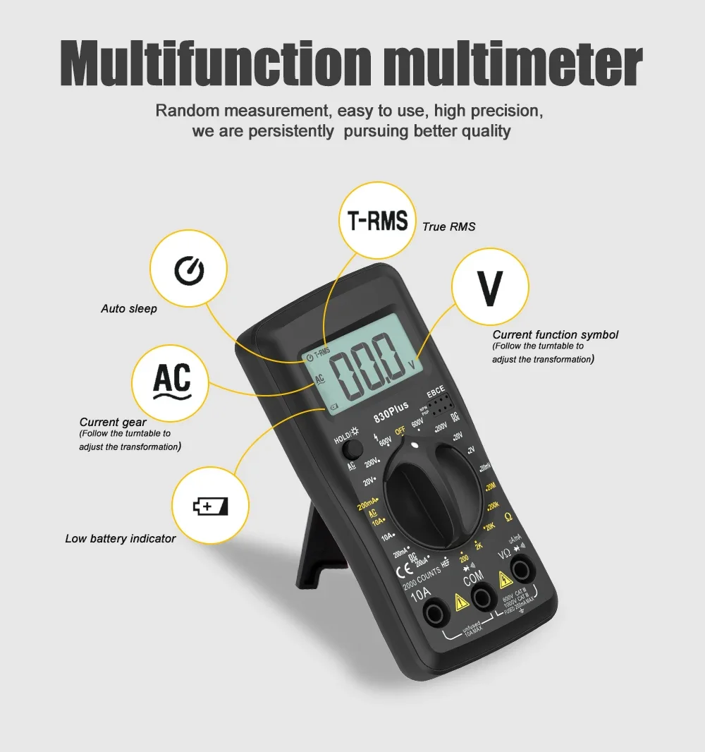 USB Charge Multimetro Digital Profesional AC DC Current Voltage Detector Pen Tru