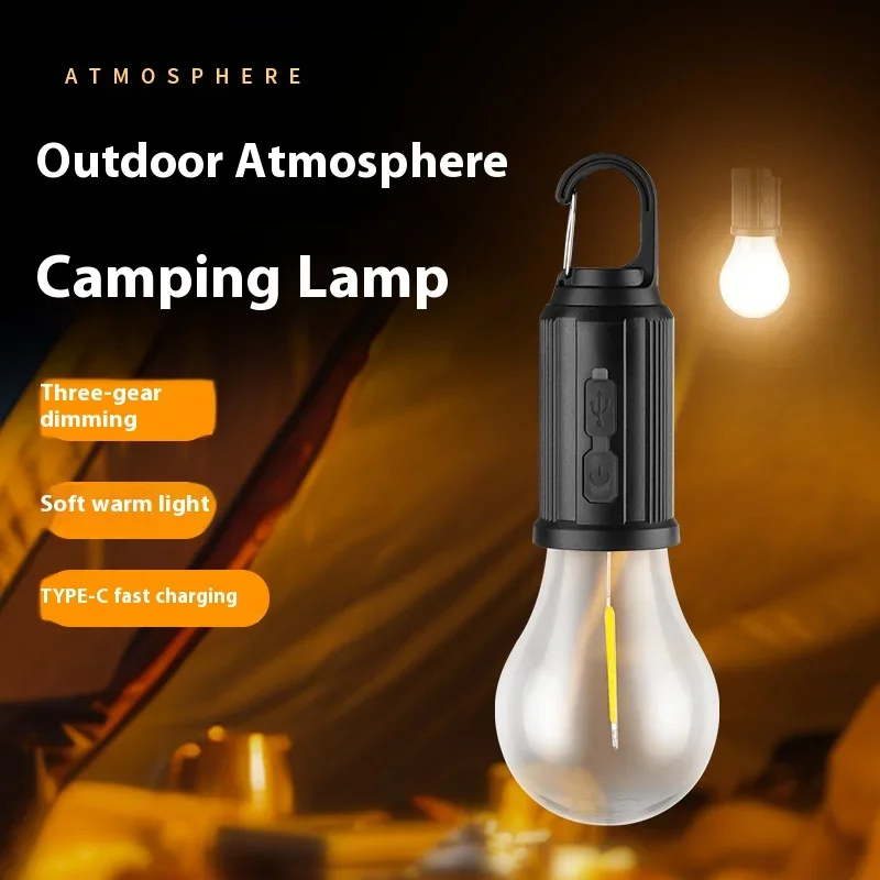 Solar Outdoor LED Lamp Bulbs USB Rechargeable Tent Light Emergency Camping Fishing BBQ Portable Lantern Night Lights with Hook