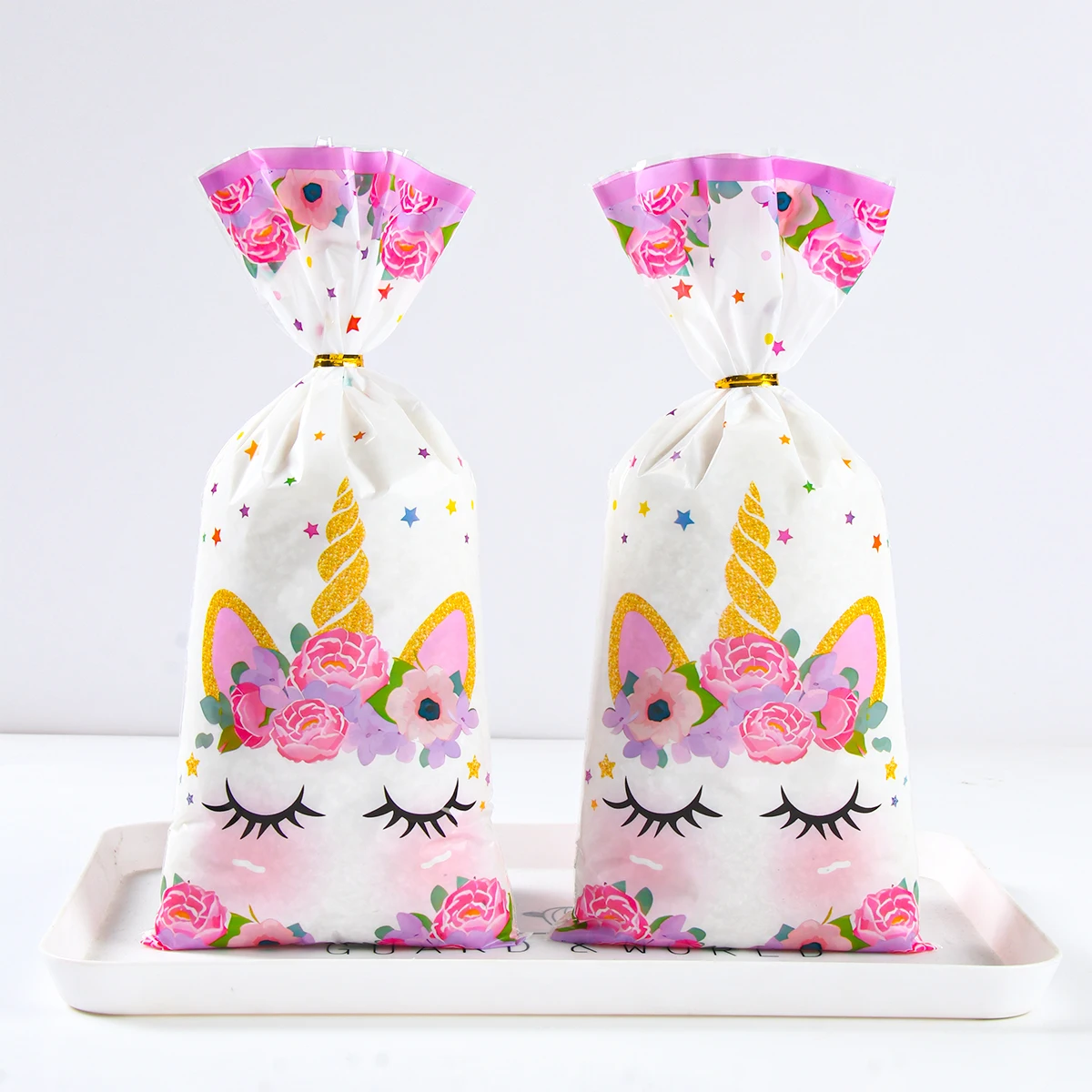 25/50/100 Stück Einhorn-Themen-Süßigkeiten-Verpackungsbeutel Einhorn-Geburtstagsparty-Dekorationen Babyparty Hochzeitsgeschenktüten Partyzubehör – Detail 7