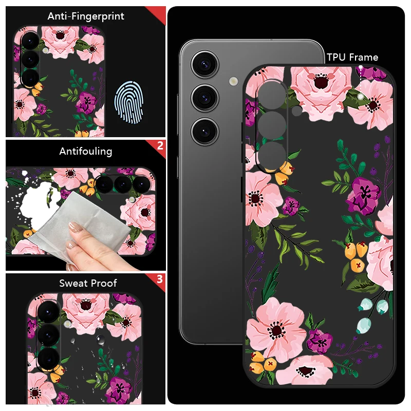 Peony Flowers Print Soft Phone Case