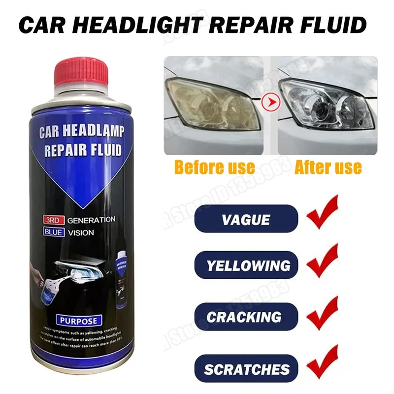 Car Headlight Polish Restoration Kit 12V Automotive Headlight Care Tool Headlight Restoration Headlight Blue Ice Repair Liquids