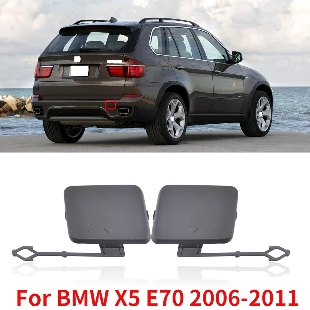 Capqx Left Right Rear Bumper Tow Hook Cover Cap Replace For Bmw X5 E70