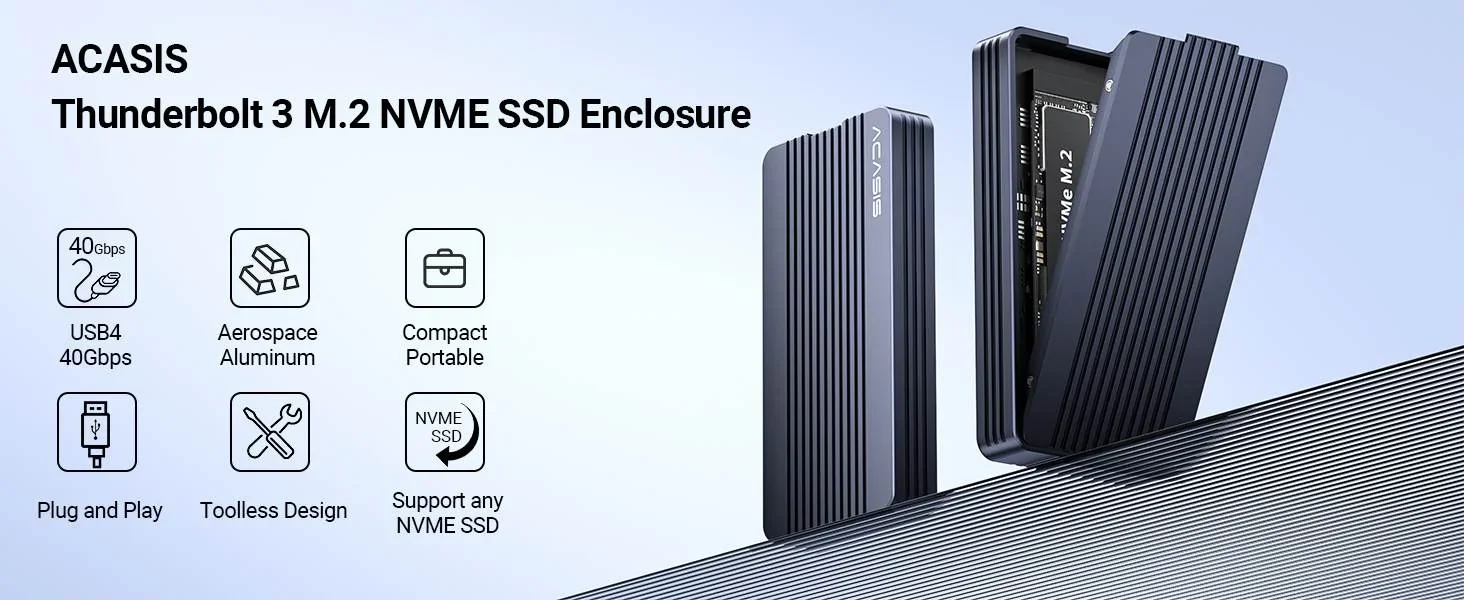 M.2 NVMe SSD Enclosure 40Gbps