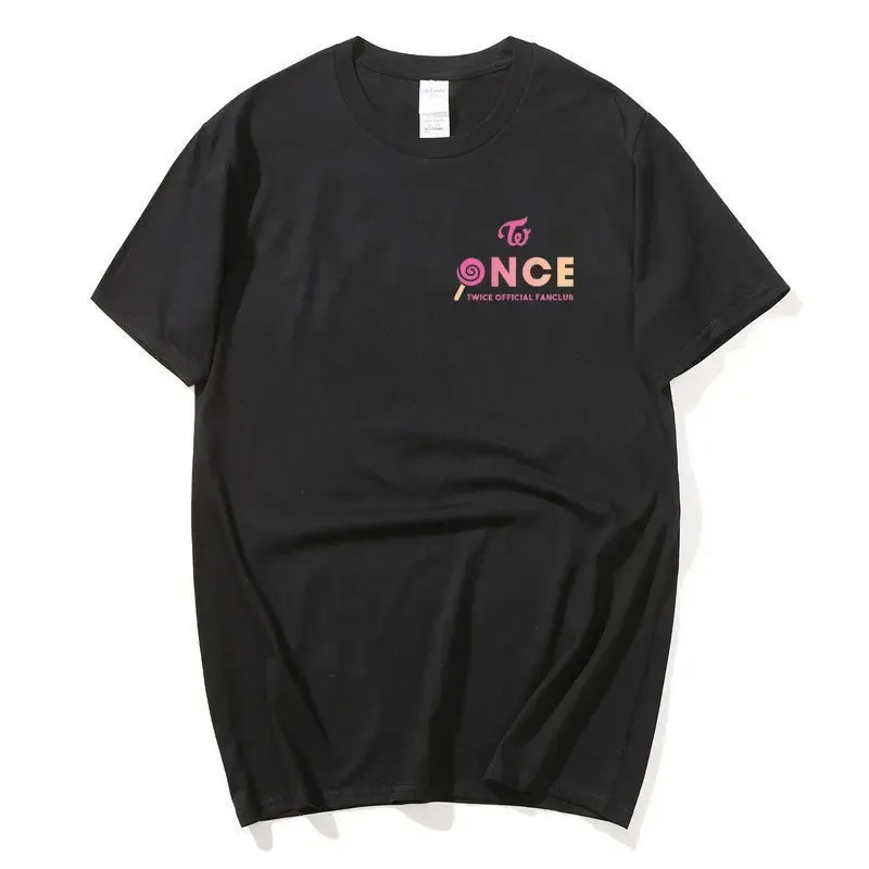 

Men's and Women's Short Sleeve T-shirt, Fans Tops, Fanclub Official Clothing, 100% Cotton, High Quality, Twice, Summer, Twice