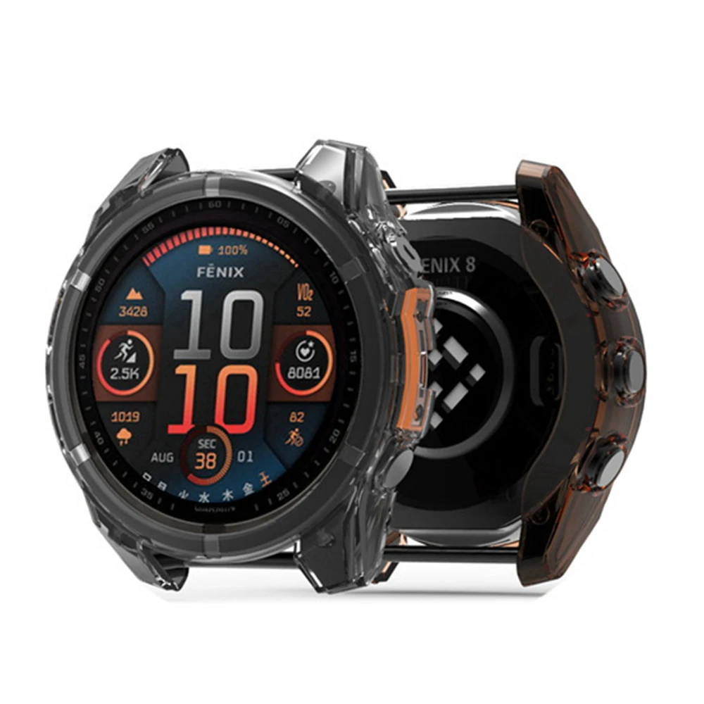 Garmin Fenix 8 Soft TPU Protective Case - Anti-Scratch Bumper Cover Accessories