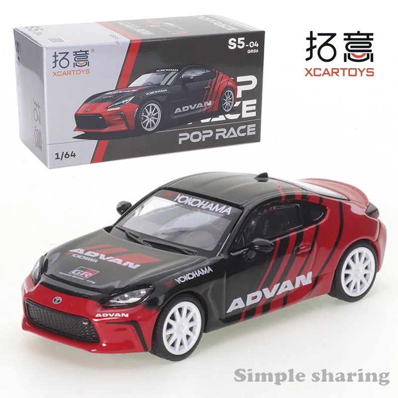 

XCARTOYS popracing 1:64 литые под давлением модели автомобиля Toyota GR86-ADVAN подарки для друзей автомобиля собирают украшения игрушки для детей