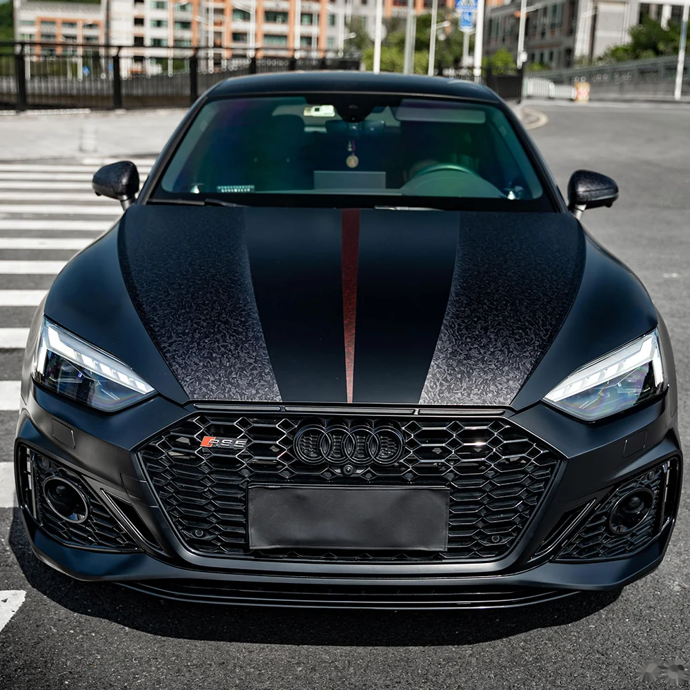 Glossy Black Cosmic Hex Forged Carbon Fiber Vinyl Wrap for Vehicle Accessories