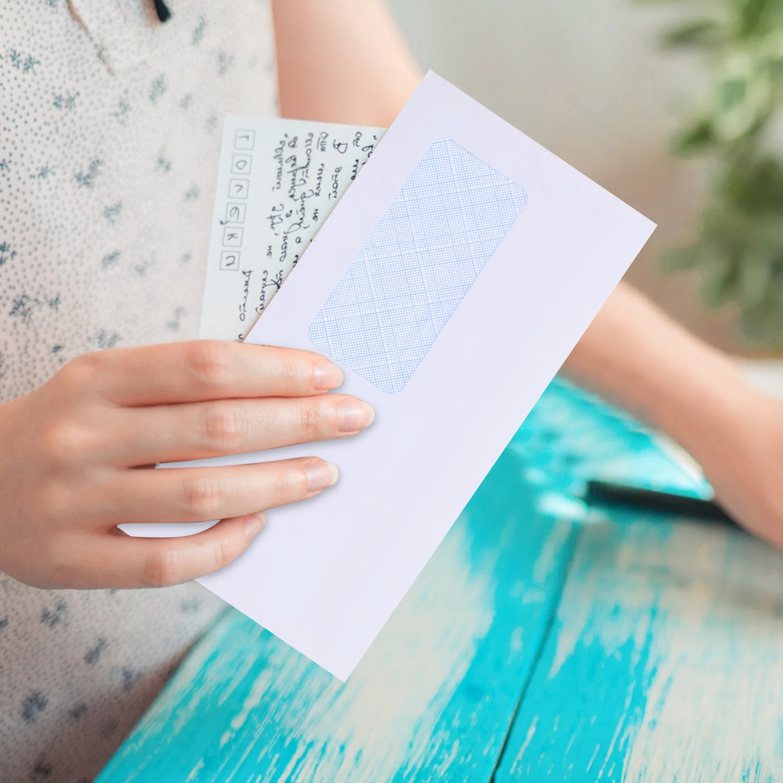50pcs Self Sealing Security Envelopes Left Window White Design Envelopes Ideal For Storage Paper Letter