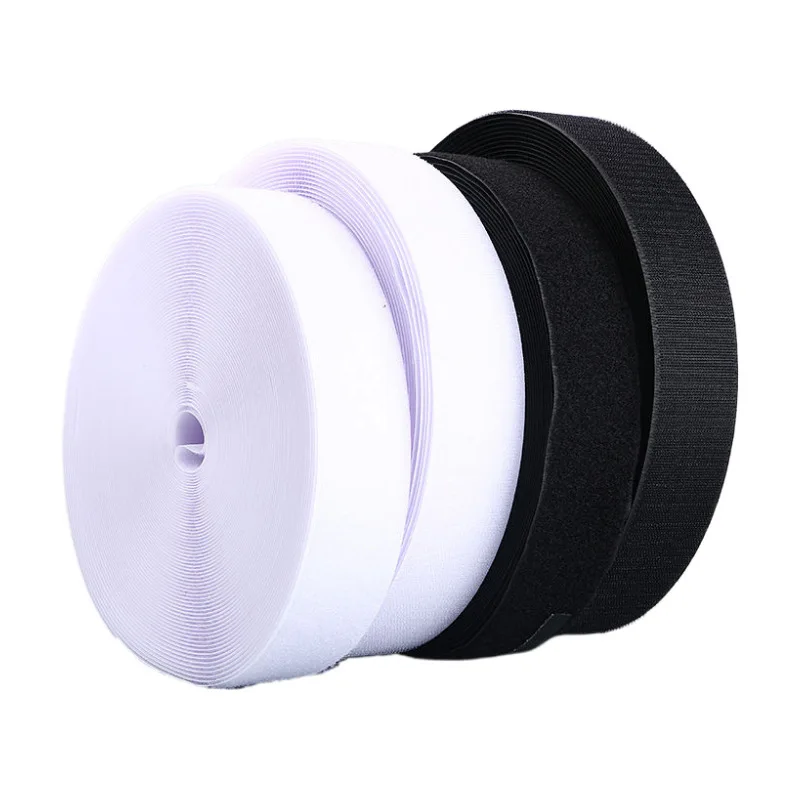 25Meter Adhesive Fastener Tape Sew-On Hook and Loop Black White Magic Tape Sticker No Glue Sewing Accessory 16/20/30/50/100mm