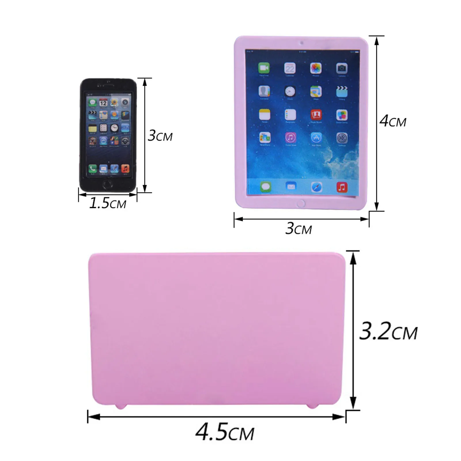 1:12 Dollhouse Miniature Accessories Mini Mobile Phone Laptop Tablet Model Simulation Toy for Doll House Decoration Generation