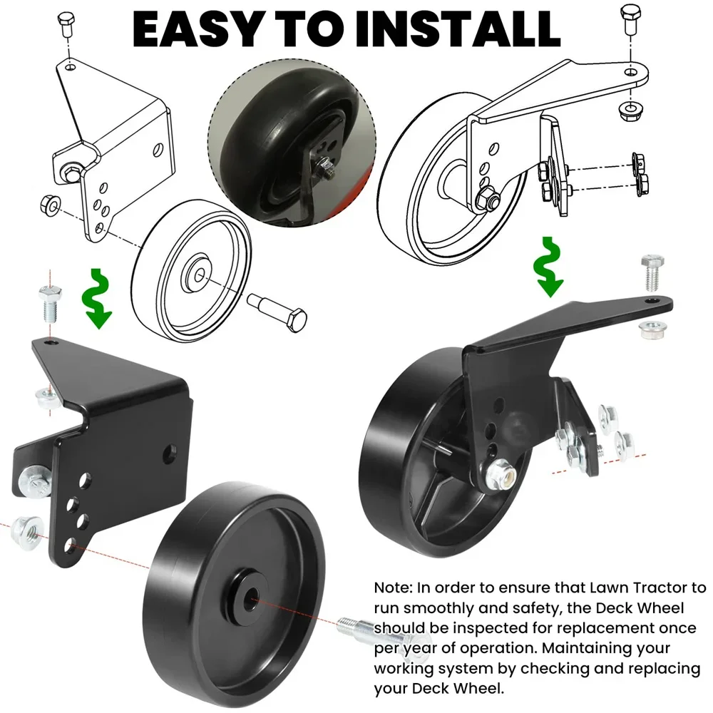 OEM-190-183 Deck Wheel Kit for LAWN TRACTOR, MTD, Yard Man, Yard Machines, Troy-Bilt Lawn Mower Replacement Parts & Accessories