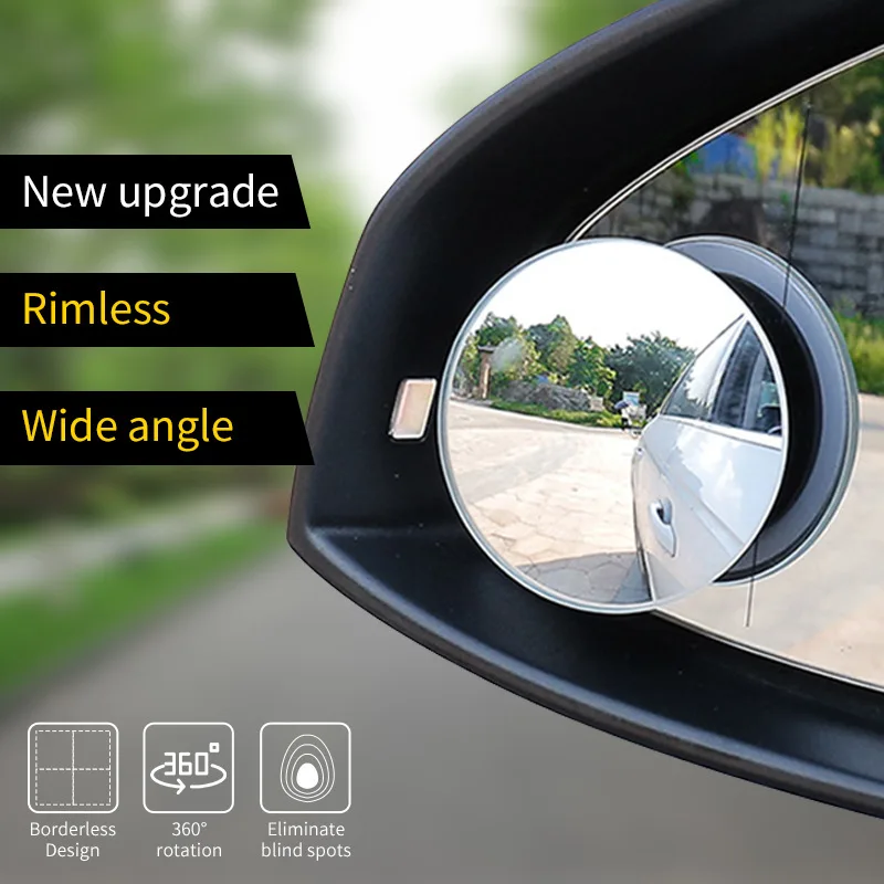 HD Frameless Adjustable-Degree Small round Mirror Blind Spot Mirror Reversing Wide-Angle Car Rear View blind spot mirror wide angle mirror