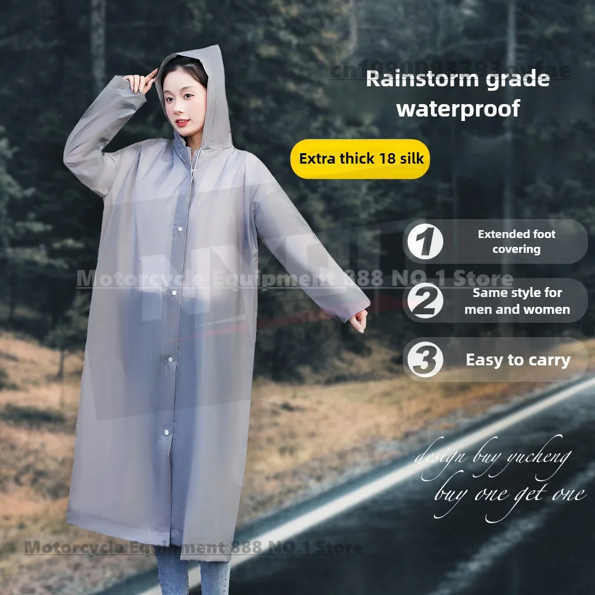 Raincoat EVA Adult Thickened Long Motorcycle Riding Raincoat Full Body Rainstorm Cloak Outdoor Hiking Equipment