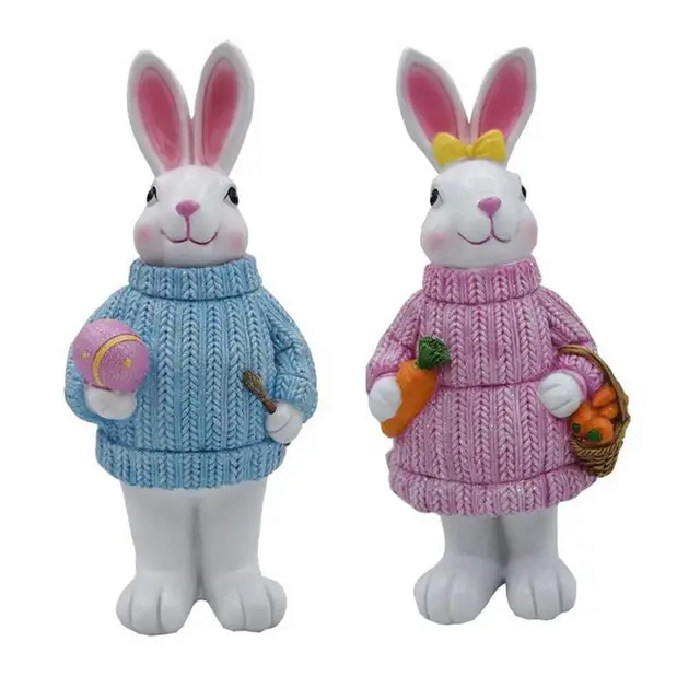 Állandó Nyuszi Szobrok Húsvéti Dekorációk Tavaszi Lakberendezési Asztali Középpontja Parti És Otthoni Dekoráció Kültéri
