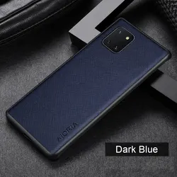 Premium PU Leather Case with TPU Edge Protection - Note 10 lite (Dark blue)