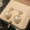 Boucles d'oreilles en perles classiques simples et légères, mode sud-coréenne, cadeau de fête d'anniversaire, bijoux pour femmes, nouvelle collection 2023