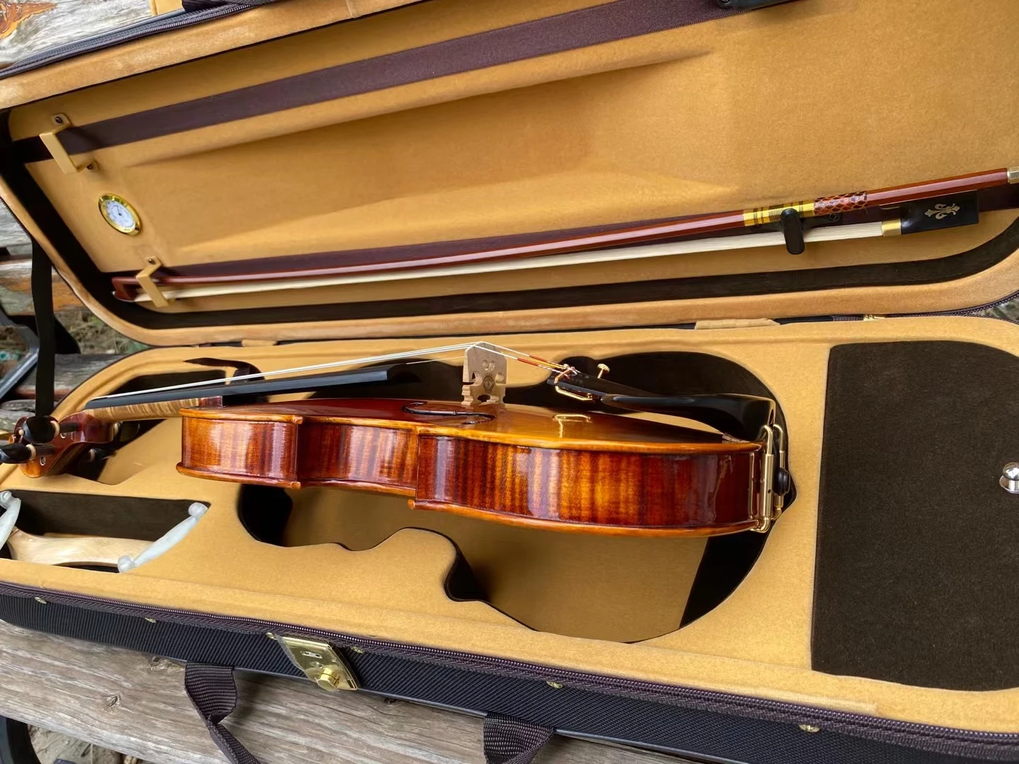 Strong tone! Violin 4/4 Stradivarius 1716 brown Italian Vintage Oil Varnish Professional musical instrument Violino pin