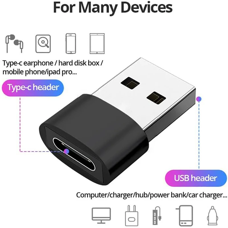 Versatile USB-C to USB Adapter - Male to Female Converter for Mobile Phones and Laptops