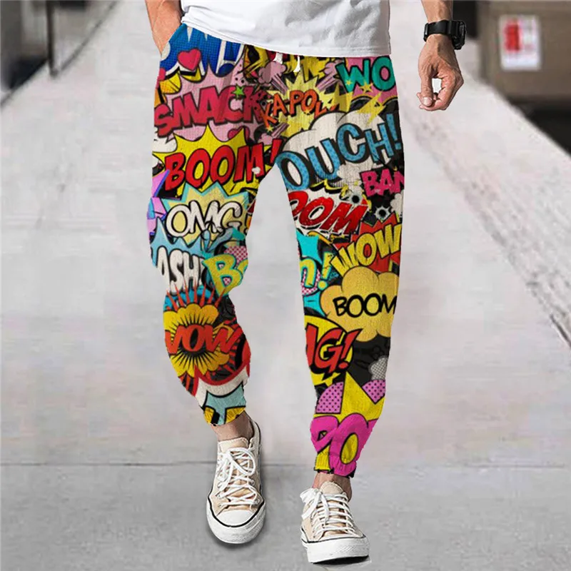 Men's new trendy cropped pants, straight leg pants, wide leg pants, leggings, leggings, casual cropped pants