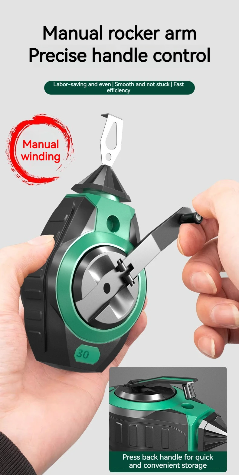 DGEV Line Box Woodworking Marking Gauge Construction Site Line Laying Tool Drop-Resistant Line Marking Tool 30m Line Quick Retra