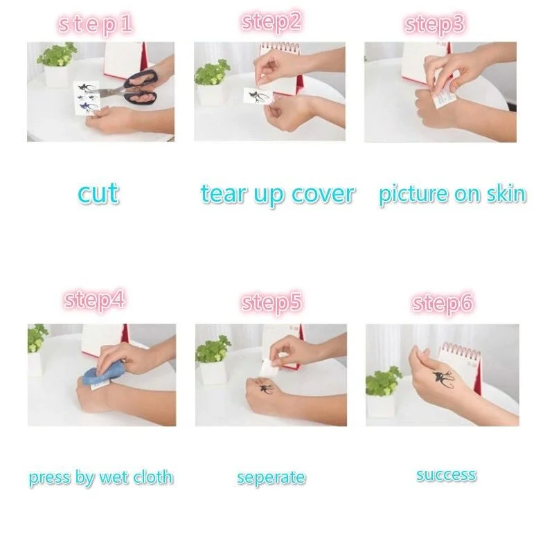 1 Sheet Hand Flower Tattoo Sticker Waterproof Lasting Temporary Tattoo 5