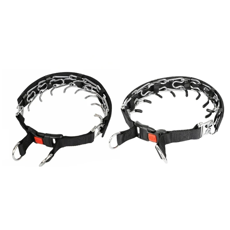 

Dog Prong Collar Quick Release Buckle Dog Training Collar Adjustable Stainless Steel Pinch Choke Collar for Drop Shipping