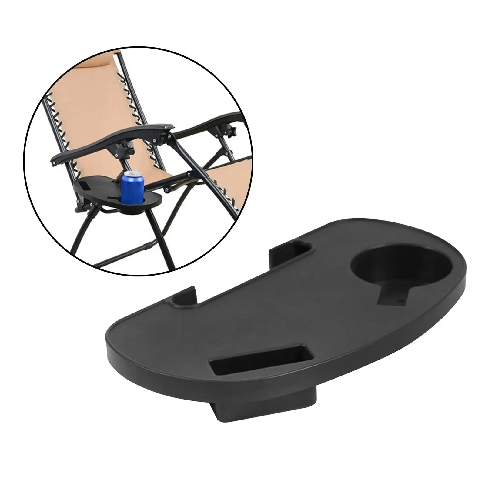 Plastic Universal Chair Cup Holder Snack Tray for Leisure Chair Garden Recliner Sun Lounger Clip Side Table