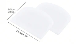 Leeseph Multipurpose Flexible Food-Safe Dough Scraper Set (2pcs white)