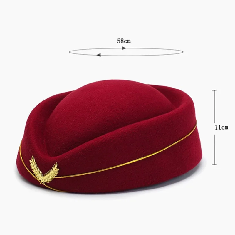 Air Hostesses Hat Stewardess Hat Beret Hat Women Formal Uniform Caps Accessory Party Hats Costume Accessories 6