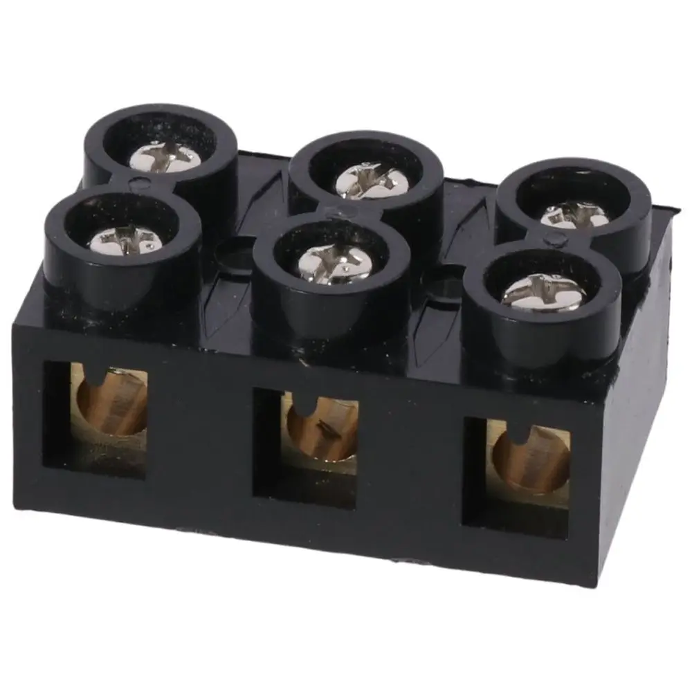 Terminal Block 500V 60A Dual Row 3 Positions Screw Electric Barrier Strip