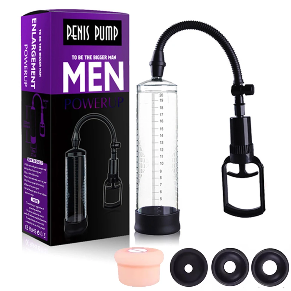 Pompa a vuoto per l'ingrandimento del pene, pompa per migliorare l'erezione maschile, pompa per il pene, masturbatore, sex toy per uomo