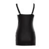 Women's Sexy Party Bodycon Leather Latex Dress Slim Package Hip Mini Dress Deep V Neck Front Zipper Female Clothing with Thongs 4