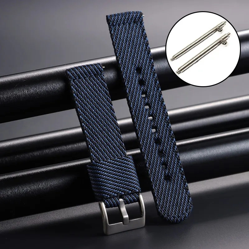 Universal Nylon Canvas Watch Band – Military Sport Woven Fabric Replacement Strap