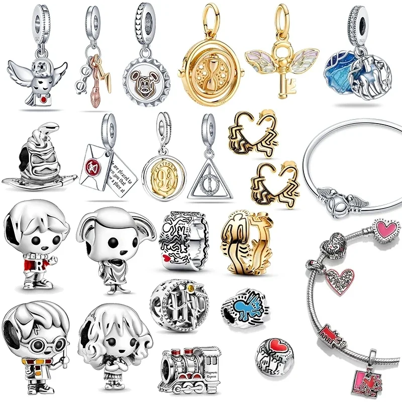 

NEW Magic hat Train Charm Envelope Fit Original PAND0RA DIY Bracelet For Jewelry Making For Lover woman harrys Gift bead Pendant