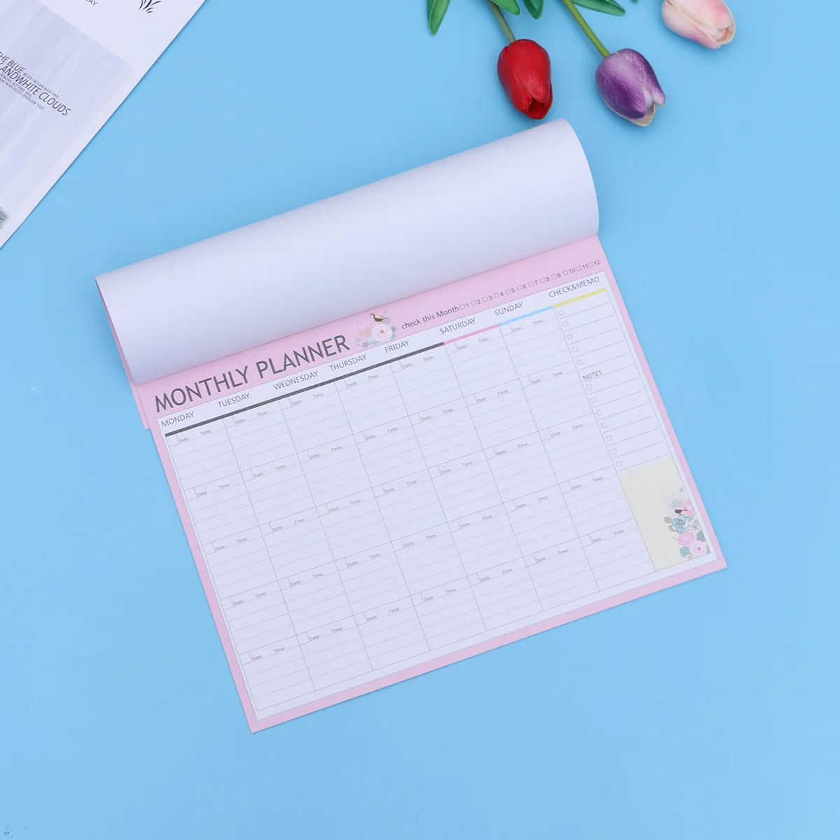 

Monthly Planner A4 Decorative Organizer Calendar Schedule Notebook Candy Weekly Daily Planner Memo Pad(Random Color)