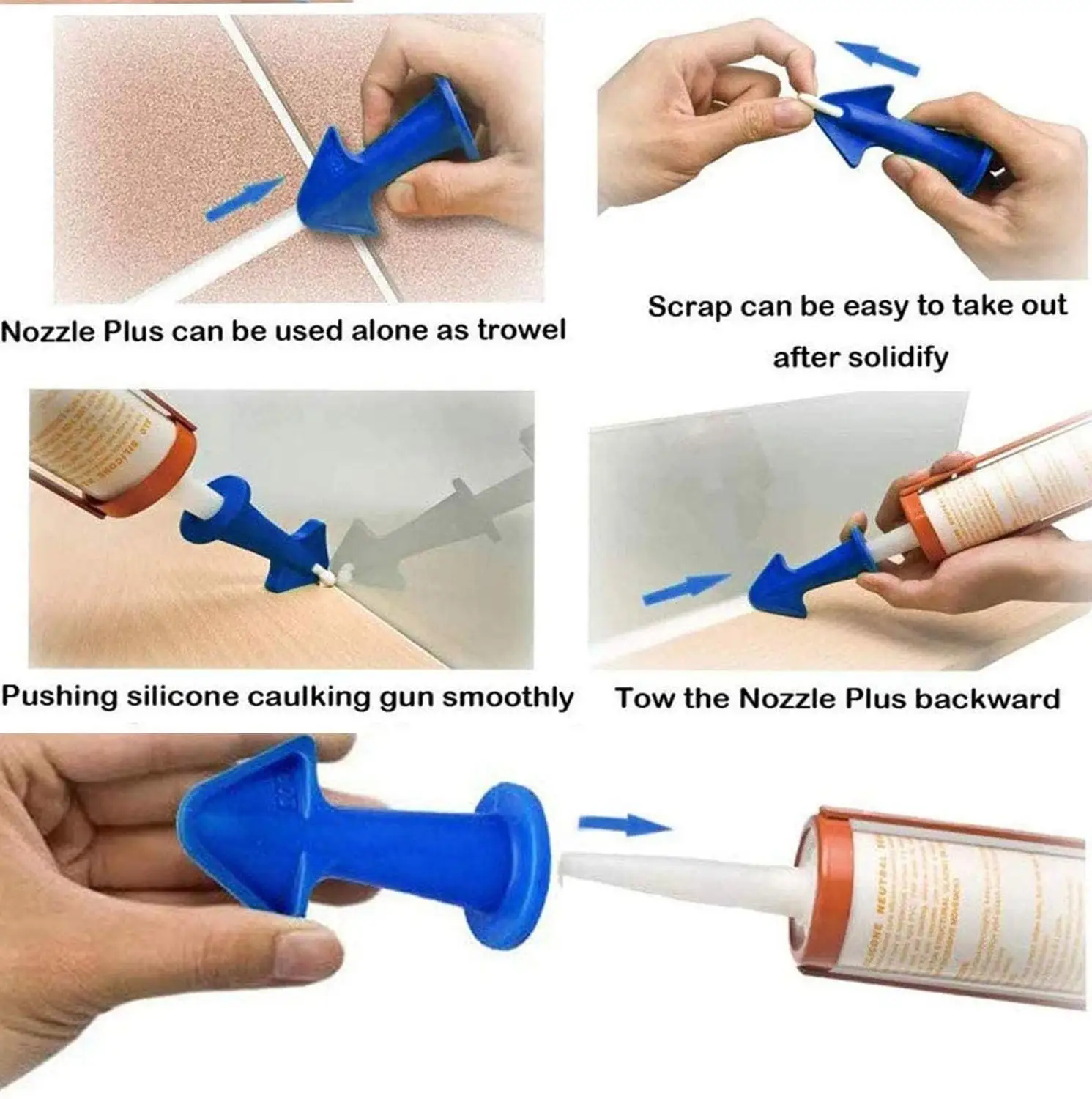 3 Pcs Caulk Nozzle Applicator Silicone Caulking Tools Sealant Nozzle Caulking Epoxy Piston Accessories Tool