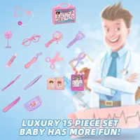 15PCS Multifunctional Medical Tool Box Portable Suitcase Simulation Family Doctor Nurse Pretend Play Set Kids Educational Toy 2