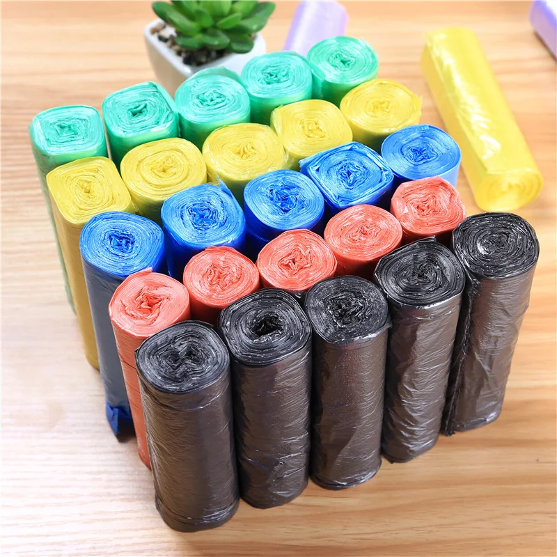 Trash Bags 5 Rolls 1 pack 100Pcs Household Disposable Trash Pouch Kitchen Storage Garbage Bags Cleaning Waste Bag Plastic Bag