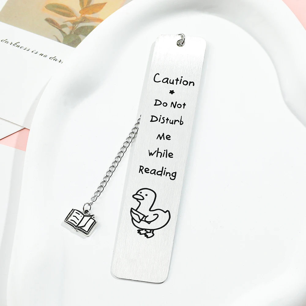 1pc rabbit puppy duck animal pendant bookmark stainless steel geometric bookmark for students to learn office reading metal bookmark animal bookmark bookmark page holder