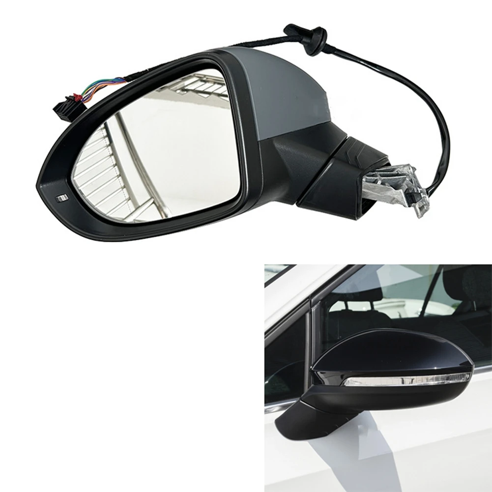 9-Wire Car Right Side Rear View Mirror Electric Adjustable Heated Rear View Mirror Assembly for Golf Mk8 -