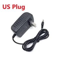 Universal Power Adapter 12V 2A Charger with Interchangeable Plugs for Electronics and Devices (US Plug)