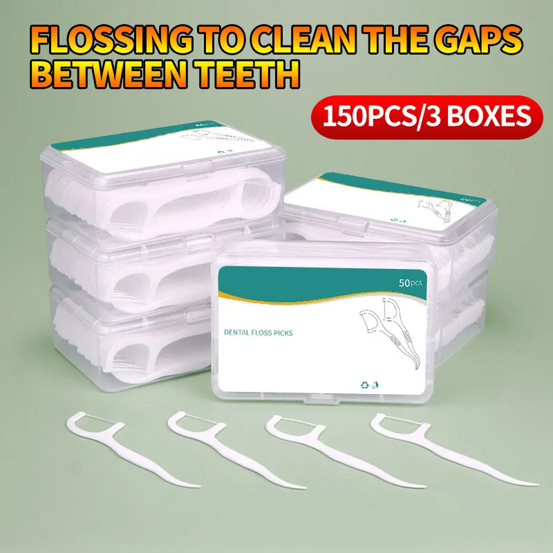 Dental Floss 3 Boxes of 150 Dental Flosses Oral Cleaning Tools