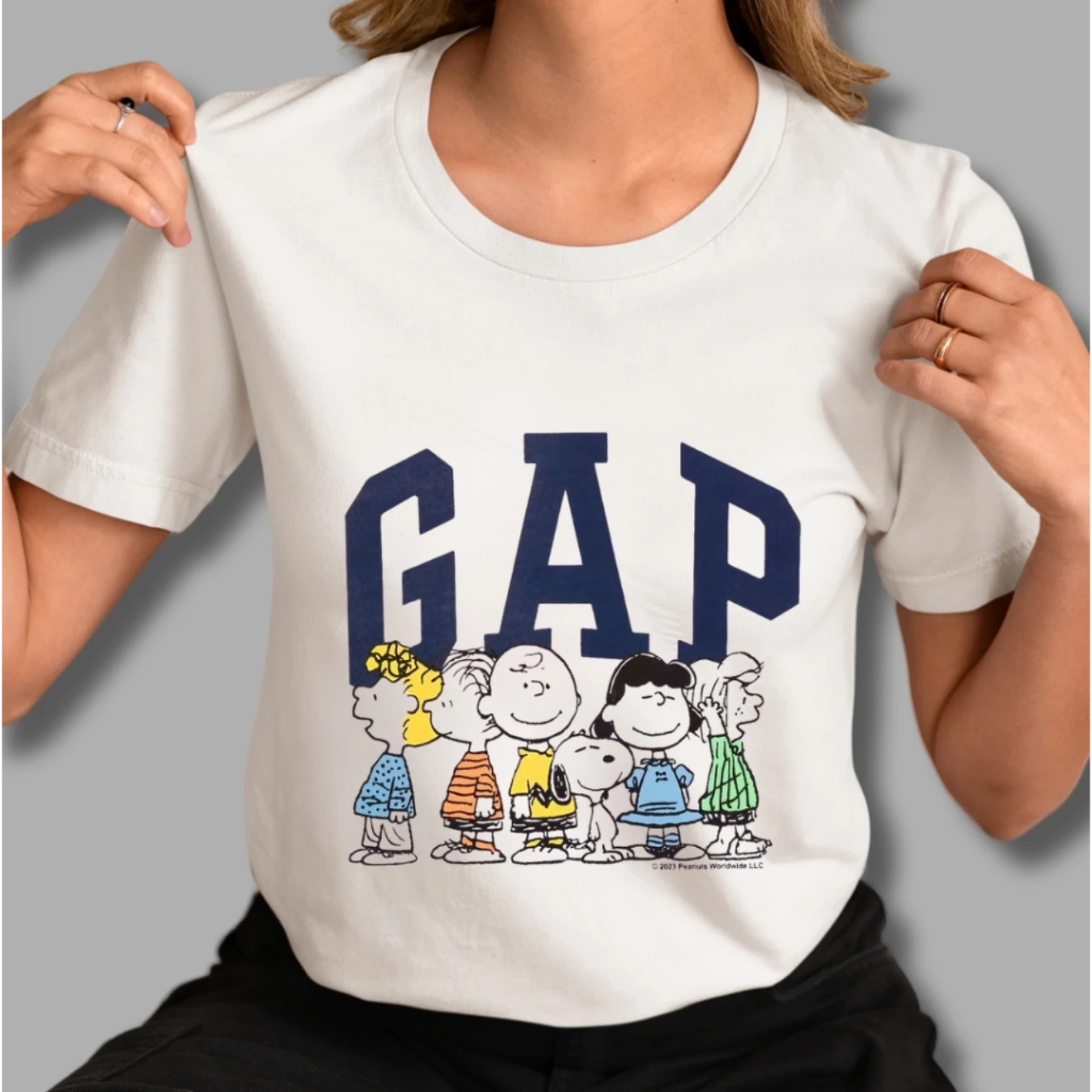 Kadın Günlük Bisiklet Yaka Tişört Kadın Snoopy gang bluz Kısa Kollu, İlkbahar/Yaz Üst, Hafif ve Rahat