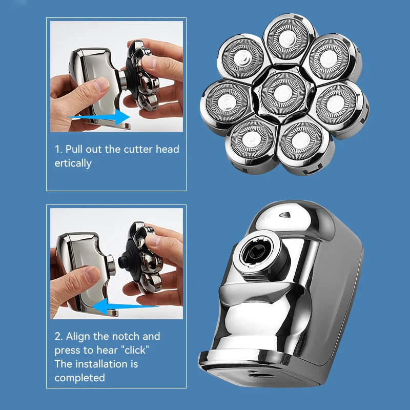 Original Keme 8 Heads Shaver Men Waterproof Electric Shaver Beard Electric Razor Bald Head Shaving Machine Rechargeable hair clipper electric shaver hair trimmer electric razor electrical rotary shaver electric hair clipper cordless shaver