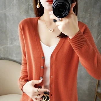 2024 New V-Neck Temperament Small Fragrant Wind Women Loose Sweater Sweater All Sweater Coat Special Offer Cardigan ZHI D035 1