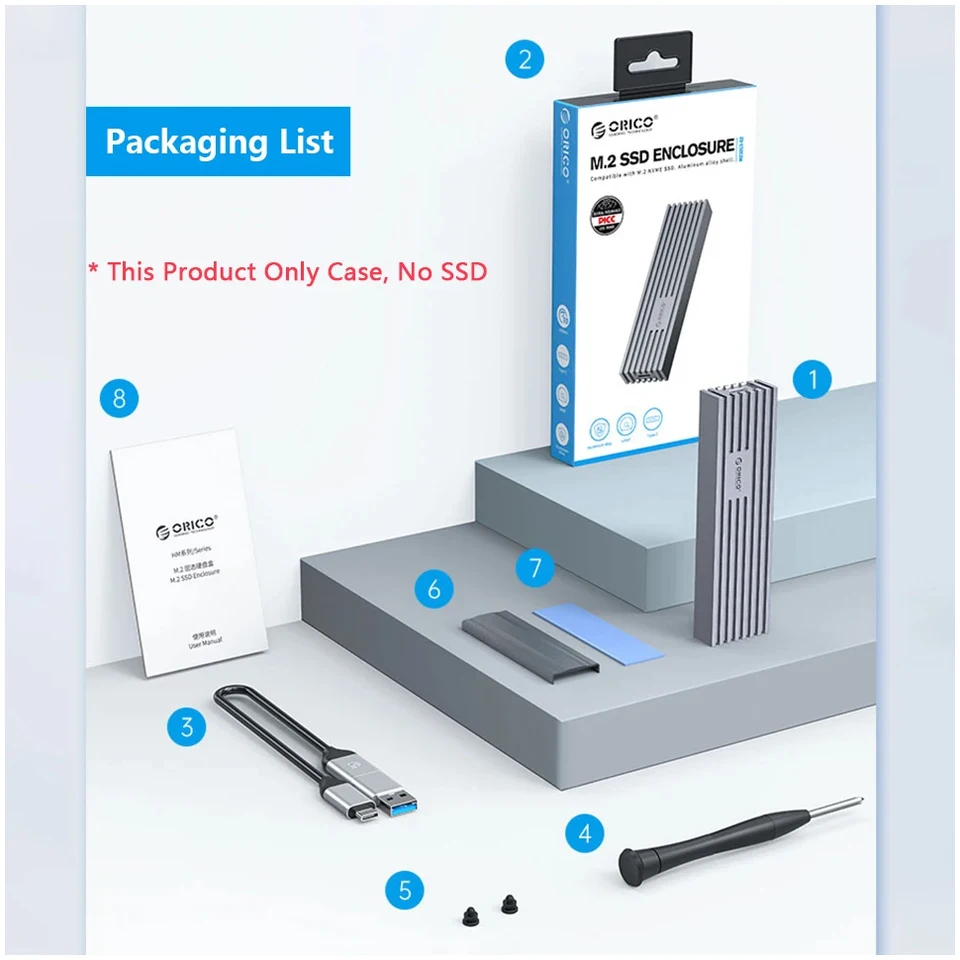ORICO 40Gbps 高速 SSD 外部ケース M.2 NVMe エンクロージャ