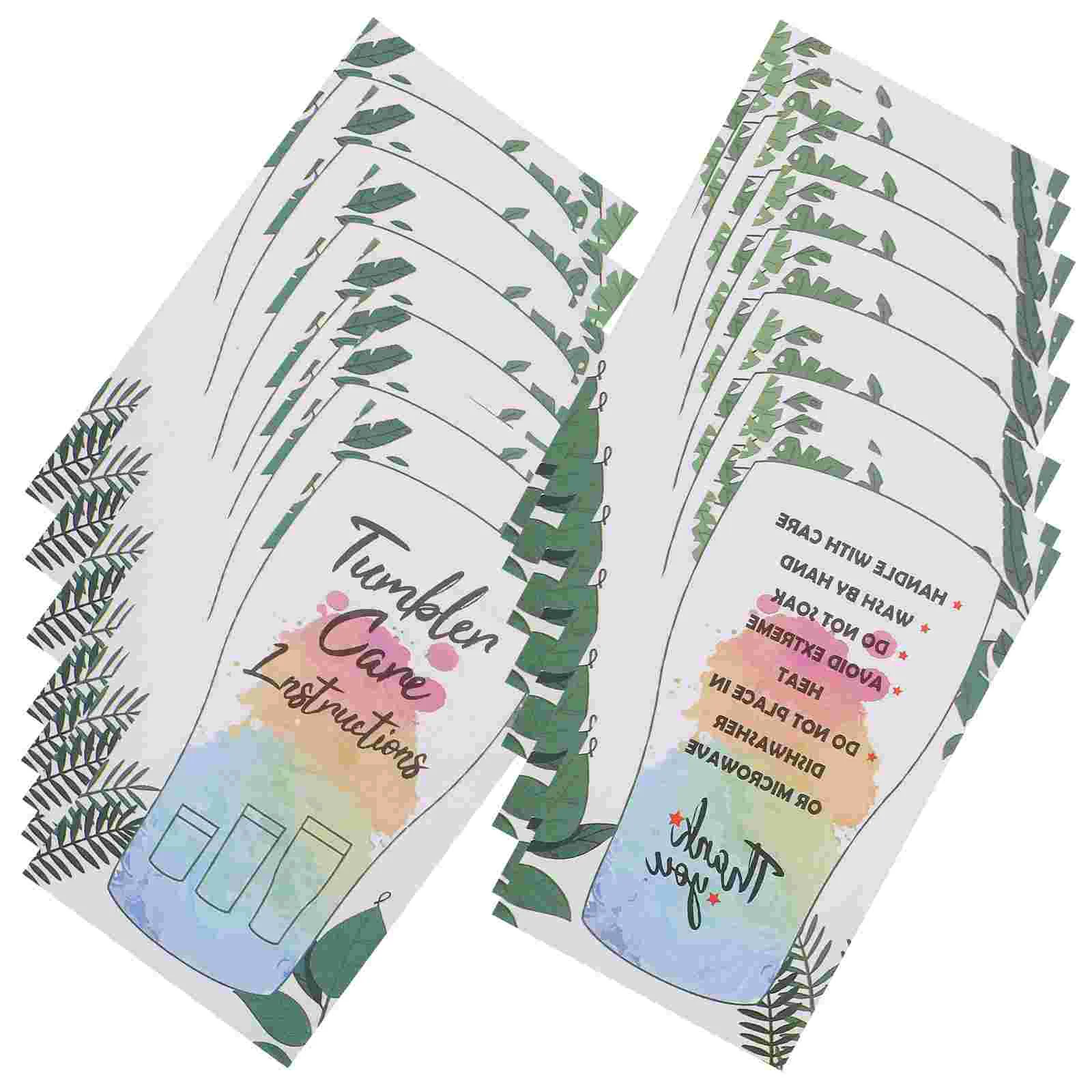 100 Sheets Glass Cup Care Cards Tumbler Instructions Customer Guide Tags Business Printing Products Small Cards